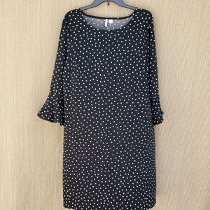 Elegant Black Polka Dot Dress